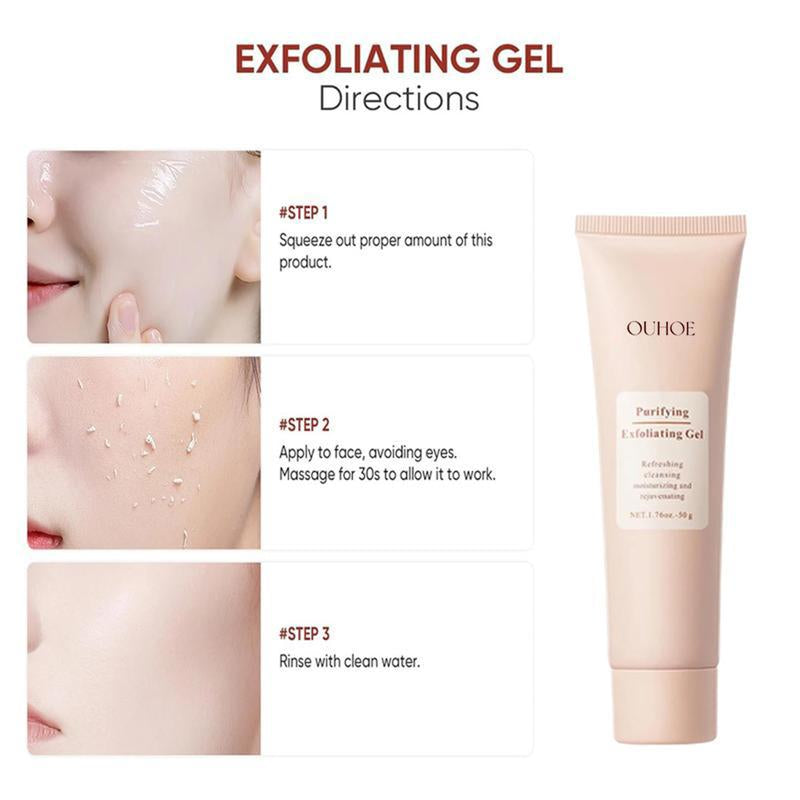 【B2】Exfoliating Gel , Facial Exfoliating Clean, Clean Pores Skincare Facial Scrub Gentle Hydrating Cleansing Cleanser