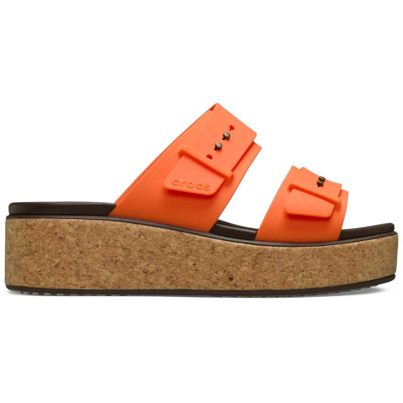 Crocs Adult Brooklyn Cork Buckle, Platform Wedge