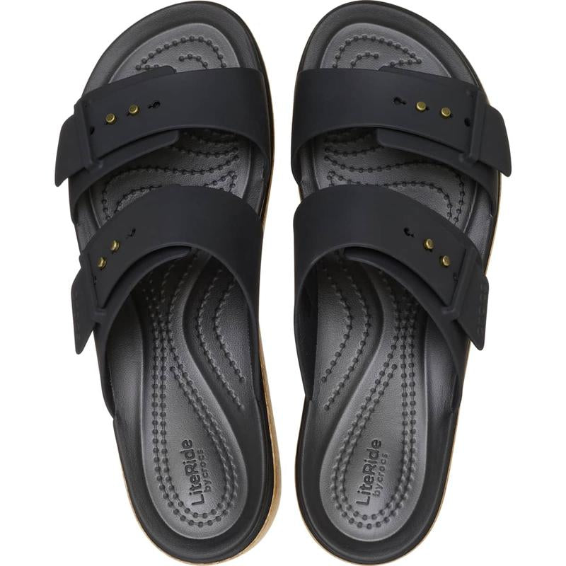 Crocs Adult Brooklyn Cork Buckle, Platform Wedge