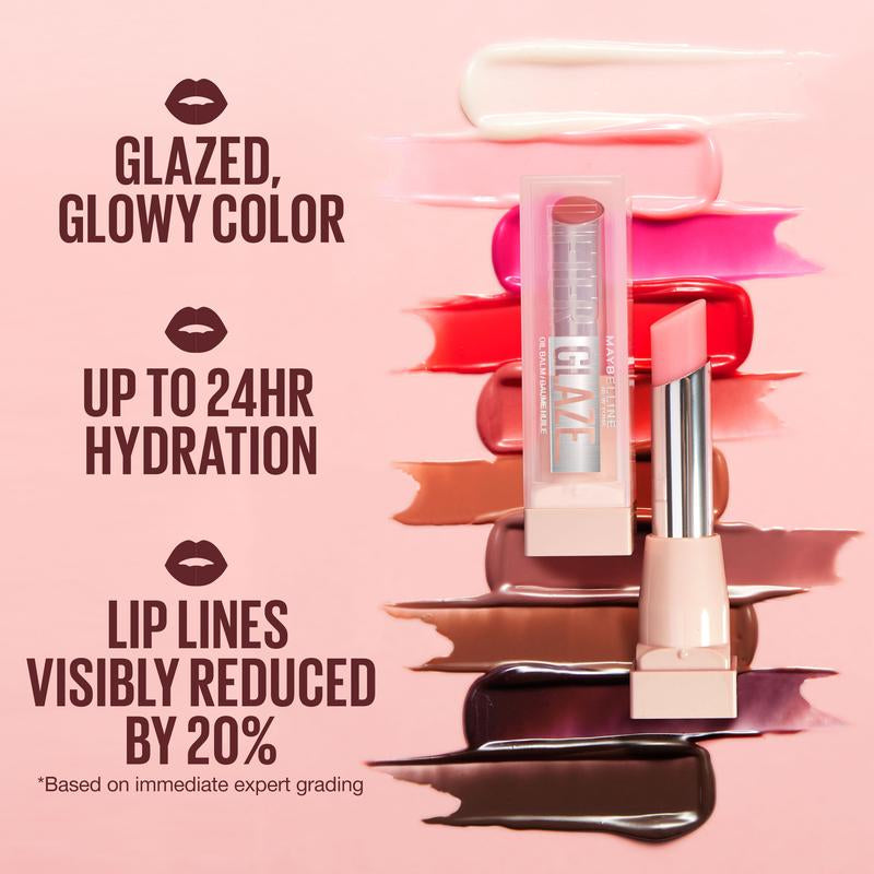 Lifter Glaze Oil Balm with Hyaluronic Acid and Hydrating Oil Blend, Lip Balm with 24Hrs of Smooth, Moisturizing Shine, Maybelline